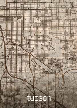 Tucson Rusty Street Map