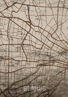 St Louis Rusty Street Map