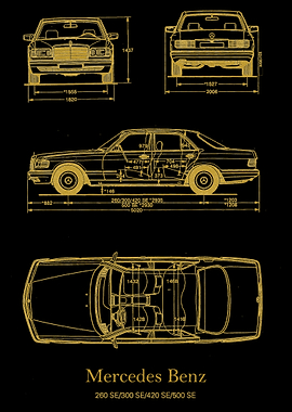 Mercedes Benz SE W201 gold