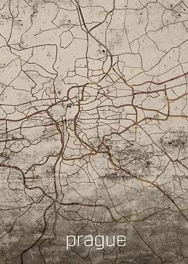 Prague Rusty Street Map