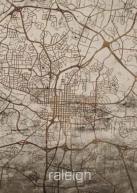 Raleigh Rusty Street Map