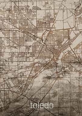 Toledo Rusty Street Map
