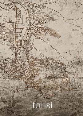 Tbilisi Rusty Street Map