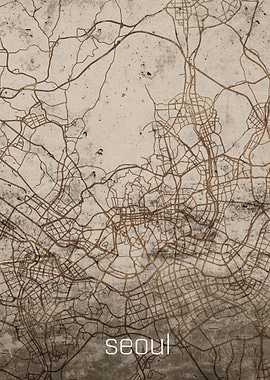Seoul Rusty Street Map