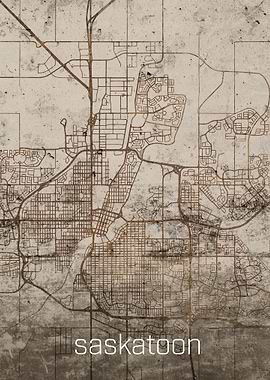 Saskatoon Rusty Street Map
