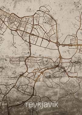 Reykjavik Rusty Street Map