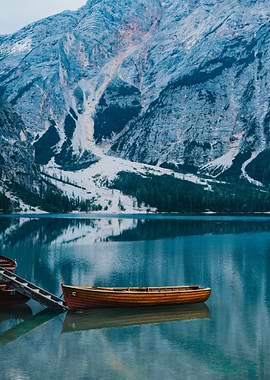 Boat at Lake Mountains