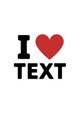 I Love Text Simple Heart
