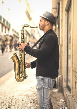 Saxophone Man busking