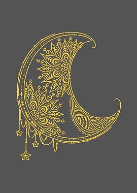 Boho Mandala Moon Poster