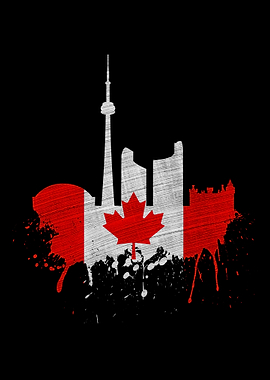 Toronto Skyline Maple Leaf