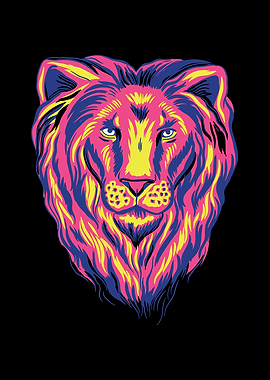 Colorful Lion Head