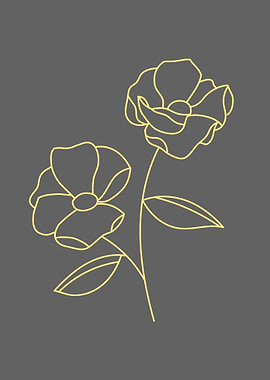 Flowers Black Illustration