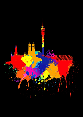 Munich Skyline Painting