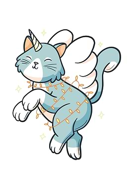 Unicorn Cat in Christmas