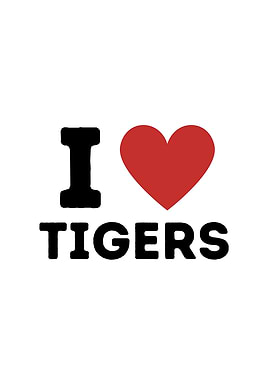 I Love Tigers Simple Heart