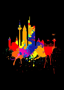 Frankfurt Skyline Painting