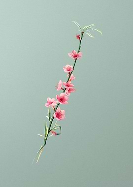 Vintage Peach Blossoms Art