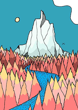 The lone forest mountain