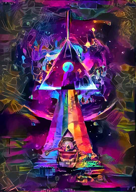 Psychedelic Travel to Moon