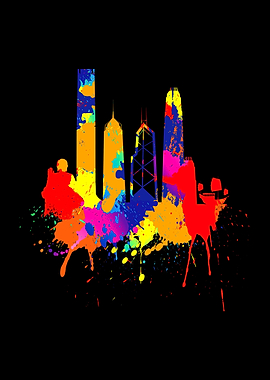 Hong Kong Skyline Painting