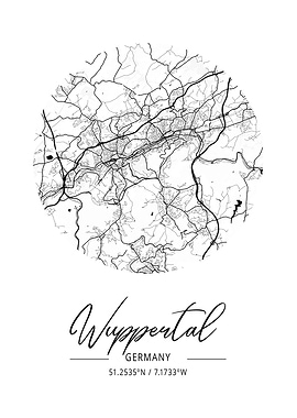 Wuppertal Area City Map