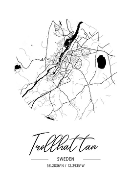 Trollhttan Area City Map