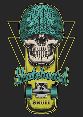 Funny Skater Skull