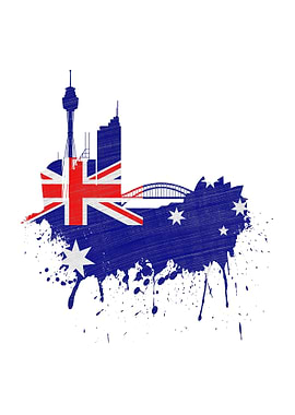 Sydney Skyline Flag Art