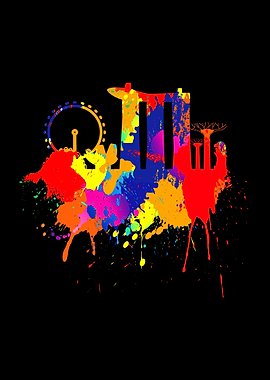 Singapore Skyline Painting