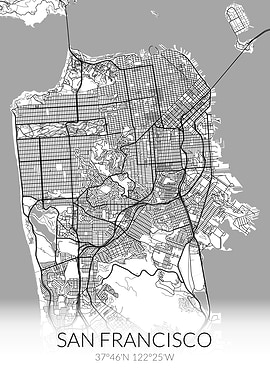 San Francisco Map White
