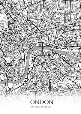 London City Map White