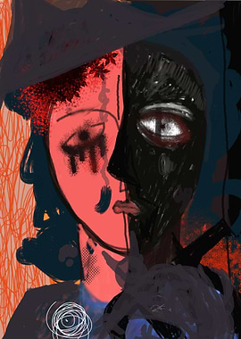 lady in the dark with cat