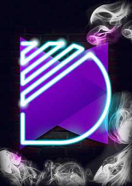 Neon Sign Alphabet D