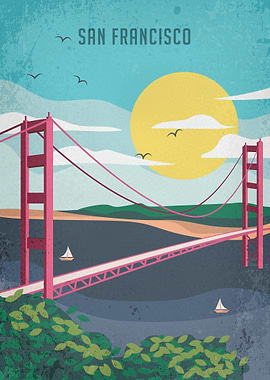 San Francisco Retro Poster