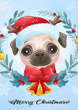 Pug Dog Christmas Gift