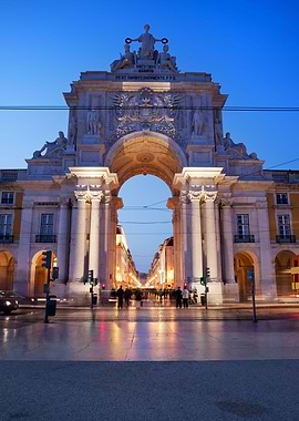 Rua Augusta Arch At Dusk