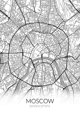 Moscow City Map White