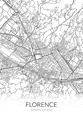Florence City Map White