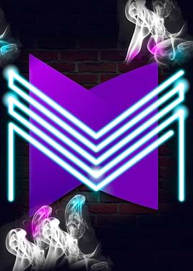 Neon Sign Alphabet M