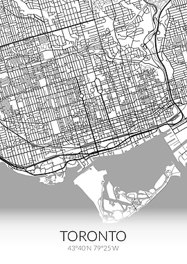 Toronto City Map White