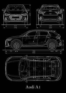 Audi A1 2019 Blueprint