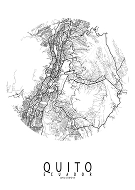 Quito City Map Circle