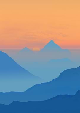 Sunset on a mountains