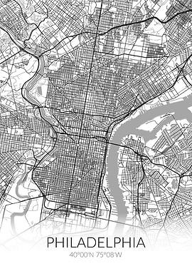 Philadelphia Map White
