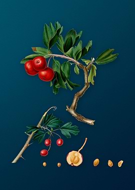 Vintage Red Thorn Apple