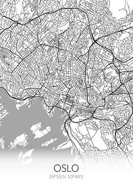Oslo City Map White