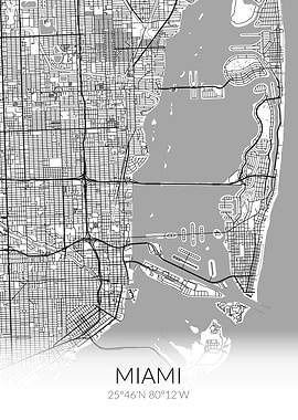 Miami City Map White