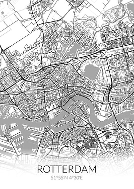 Rotterdam City Map White