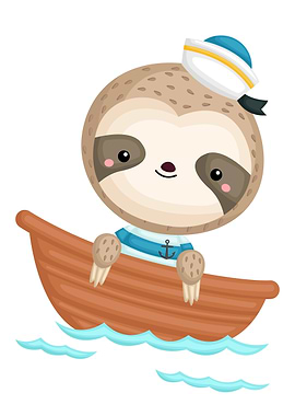 cute sloth in a sailor